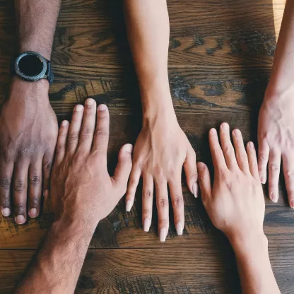 hands of different ethnicity 