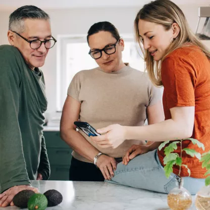 Family in kitchen